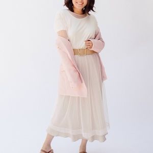 Charlize Blush Cover Up Mesh Tulle Dress
